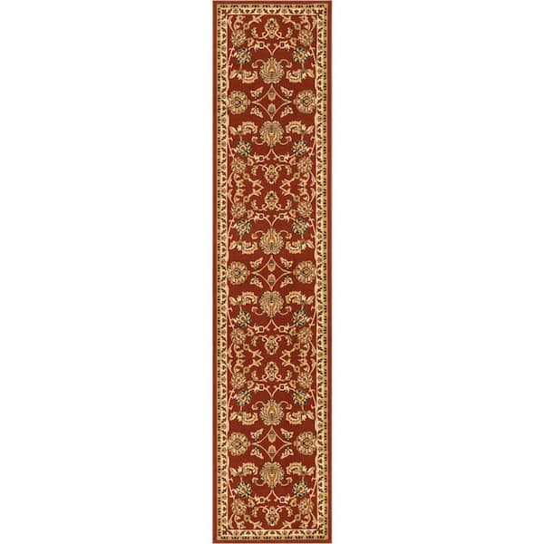 Well Woven Kings Court Tabriz Red 3 ft. x 12 ft. Traditional Runner Rug