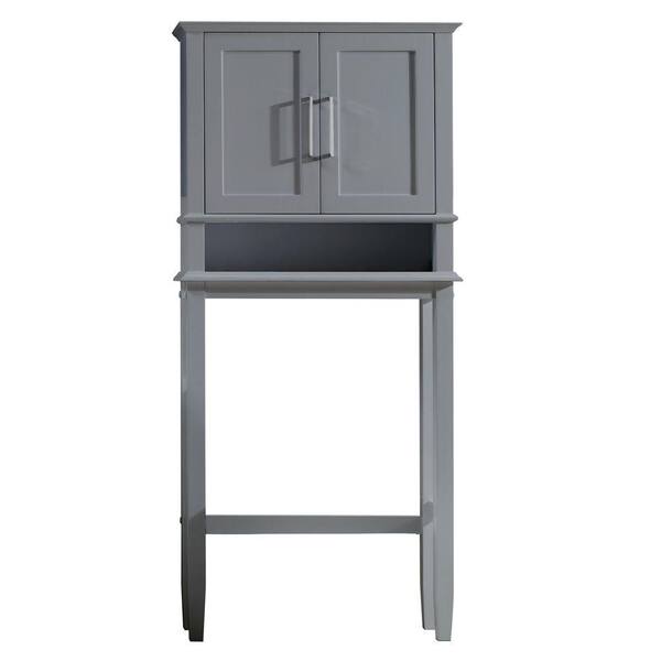 Pegasus Madison 30 in. W x 65-1/10 in. H x 10 in. D 2-Door Over the Toilet Storage Cabinet in Gray