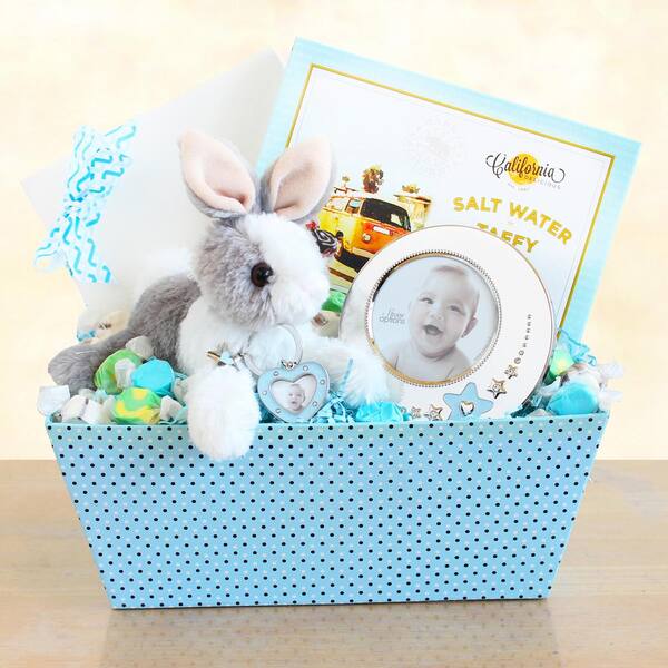 Unbranded Welcome Baby Bunny and Picture Frame Gift Set for Boy