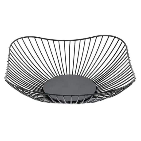 1 Piece Square Black Metal Wire Fruit Basket