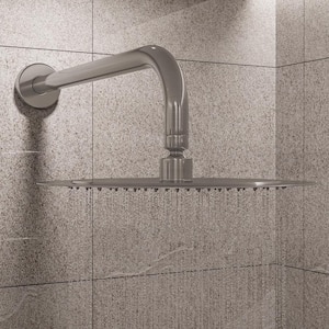 1-Spray Patterns with 1.5 GPM 10 in. Wall Mount Round Ceiling Fixed Shower Head in Brushed Nickel