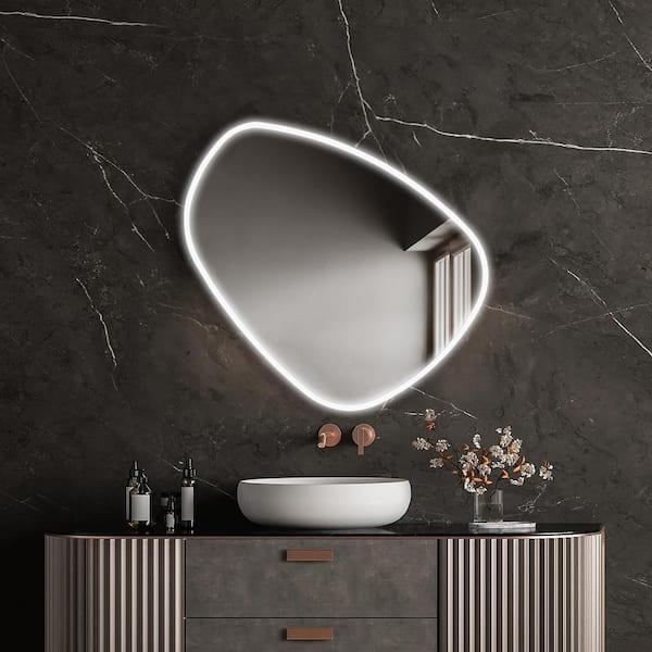 Dreamwerks Eva 32 in. W x 30.3 in. H Novelty/Specialty Frameless LED Wall Mount Bathroom Vanity Mirror with Dimmer and Defogger