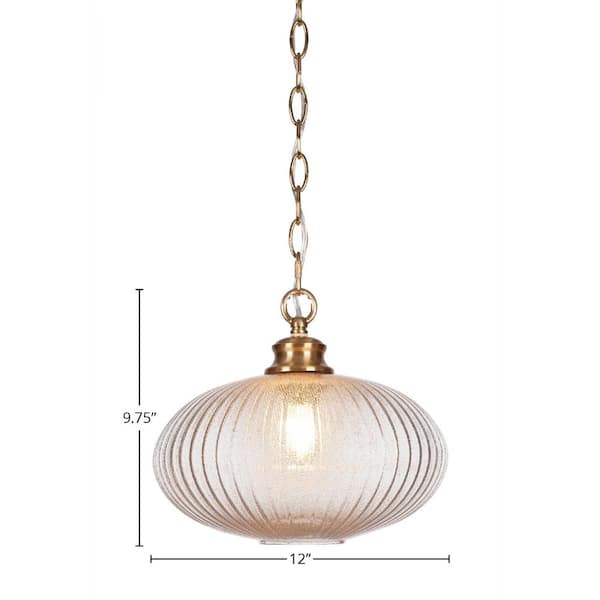 Orleans 60-Watt 1-Light New Age Brass Shaded Mini Pendant
