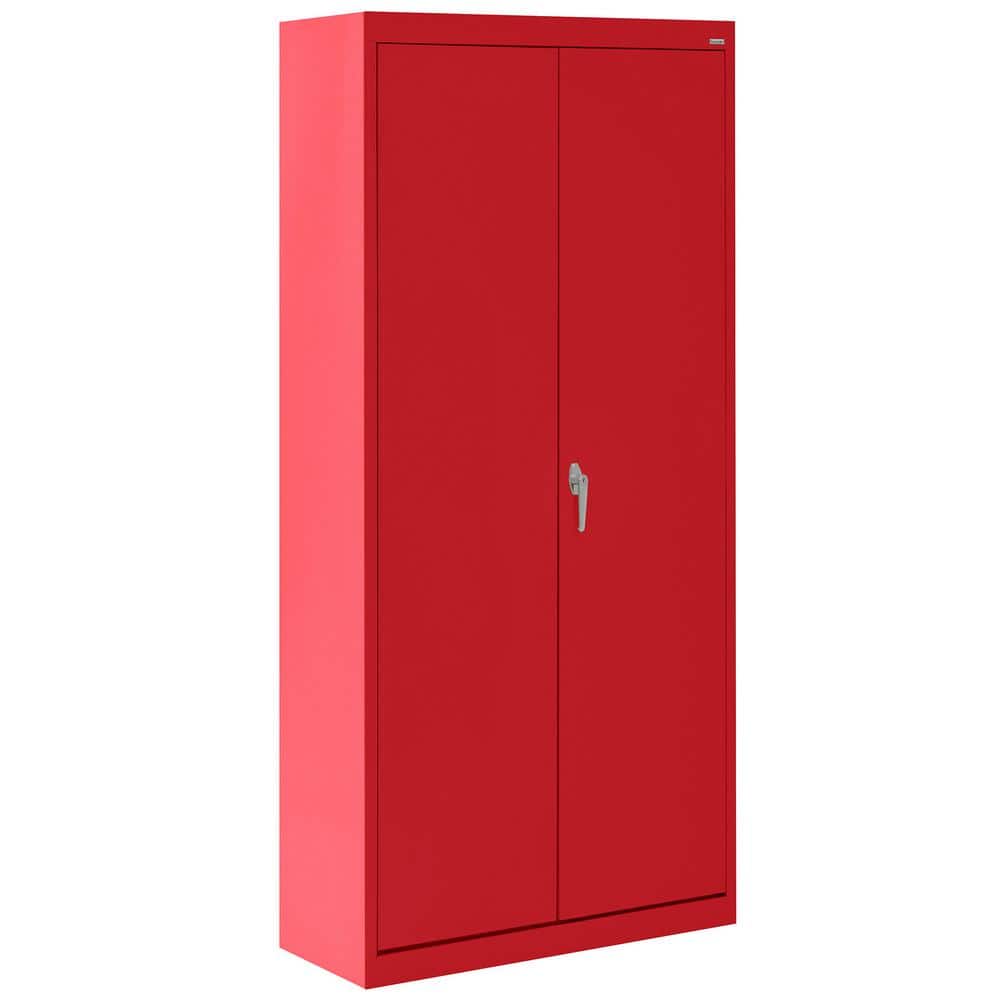 Value Line Series  30 in. W x 72 in. H x 18 in. D 24-Gauge 4-Shelf Freestanding Garage Storage Cabinet in Red price history on PriceWatchPro