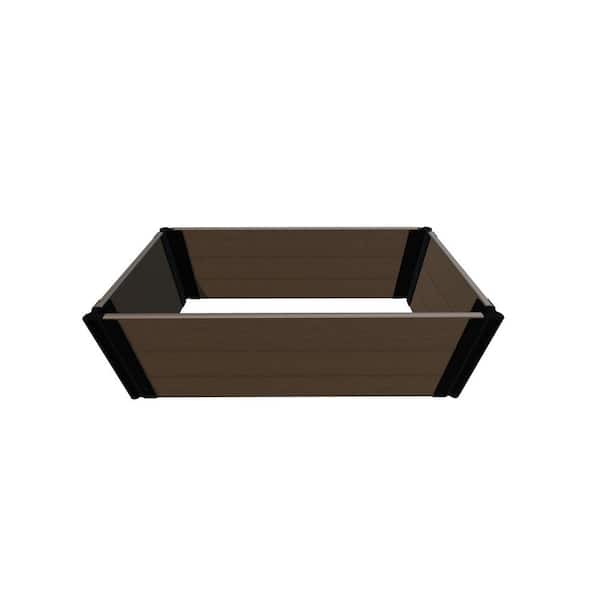 Frame It All Tool-Free Uptown Brown 2 ft. x 4 ft. x 16.5 in. Composite Raised Garden Bed - 1 in. Profile
