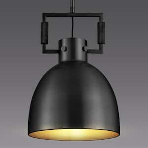 1-Light Black Pendant Light, 10 in. Farmhouse Hanging Lamp Kitchen Island, Bronze Dome Shade Industrial Pendant Light