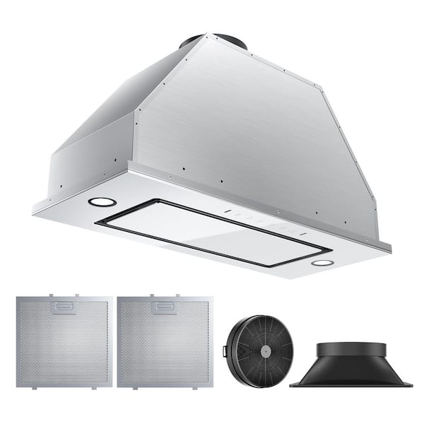 VIKIO 27.75 in. 900 CFM Ducted Insert Range Hood in Stainless Steel with LED Lights