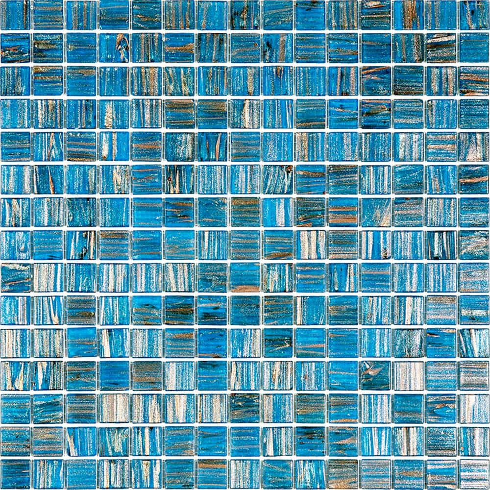 "Celestial 4"" x 6"" Glossy Blue & Gold Glass Mosaic Uniform square Wall & Floor Sample Tile 0.13 sq. ft./Piece (1-Pack)" price history on PriceWatchPro