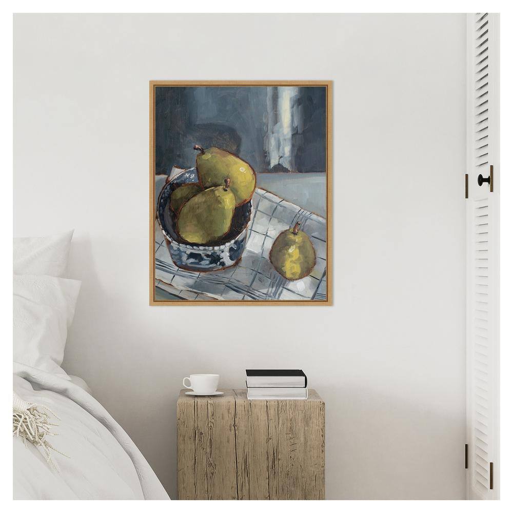 Marian Parsons Framed Canvas Wall Art with Green Pears, 23"x28"