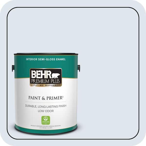 BEHR PREMIUM PLUS 1 gal. #590C-1 Morning Haze Semi-Gloss Enamel Low Odor Interior Paint & Primer