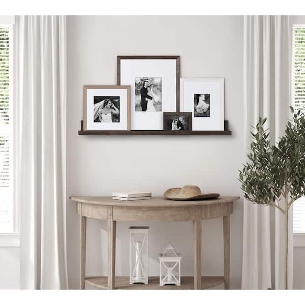 Kate and Laurel Calter Modern Wall Picture Frame Set, Black 16x20 matted to  8x10, Pack of 3