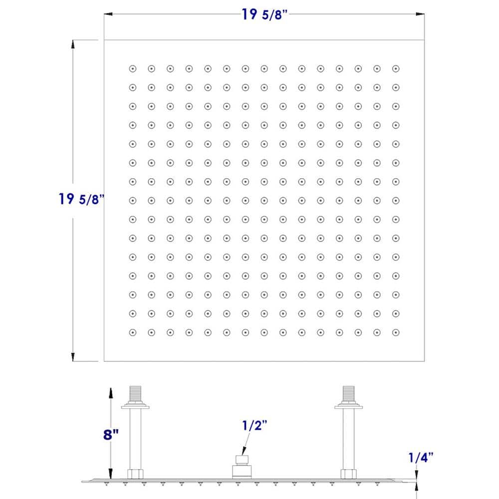 Ultra-Thin Stainless Steel 20" Square Rain Shower Head