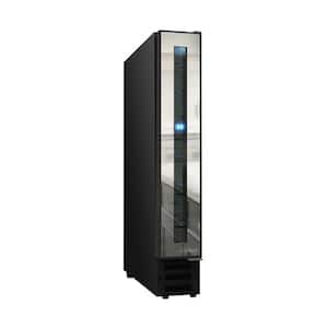 Compact Single-Zone Mirrored 7-Bottle Capacity Free Standing Wine Cooler in Black