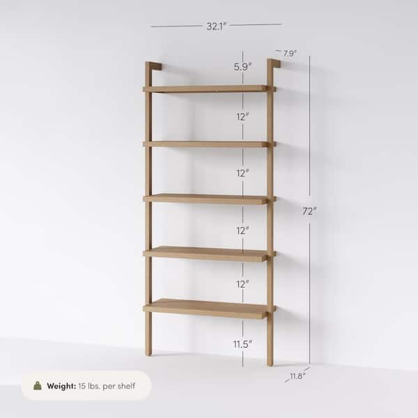 Nathan James Beacon 72 in. Tall Brushed Light Brown Rubberwood 5