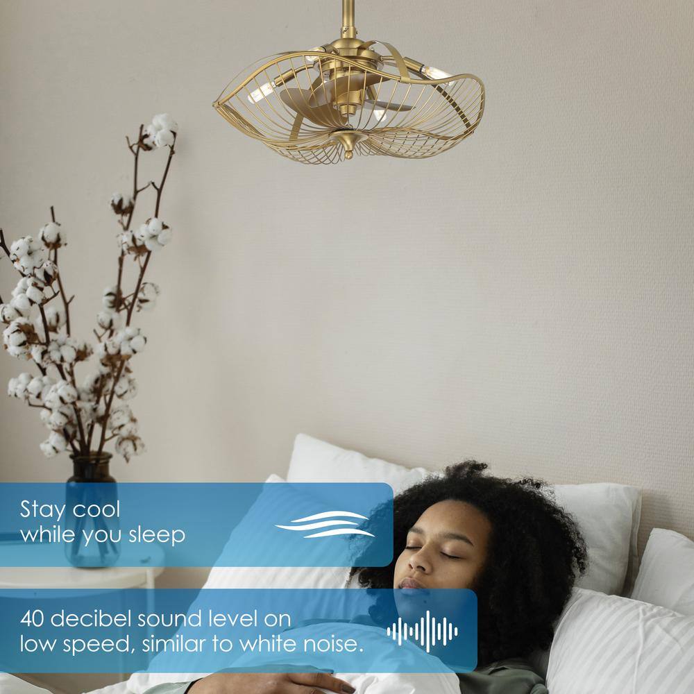 Auri 22'' Aged Brass 3-Blade Ceiling Fan with LED Light