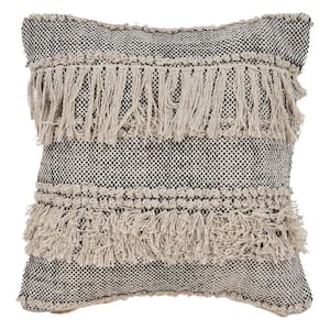 Eleanor Zanthia Bespeckled 20 in. x 20 in. Natural / Black Indoor Throw Pillow