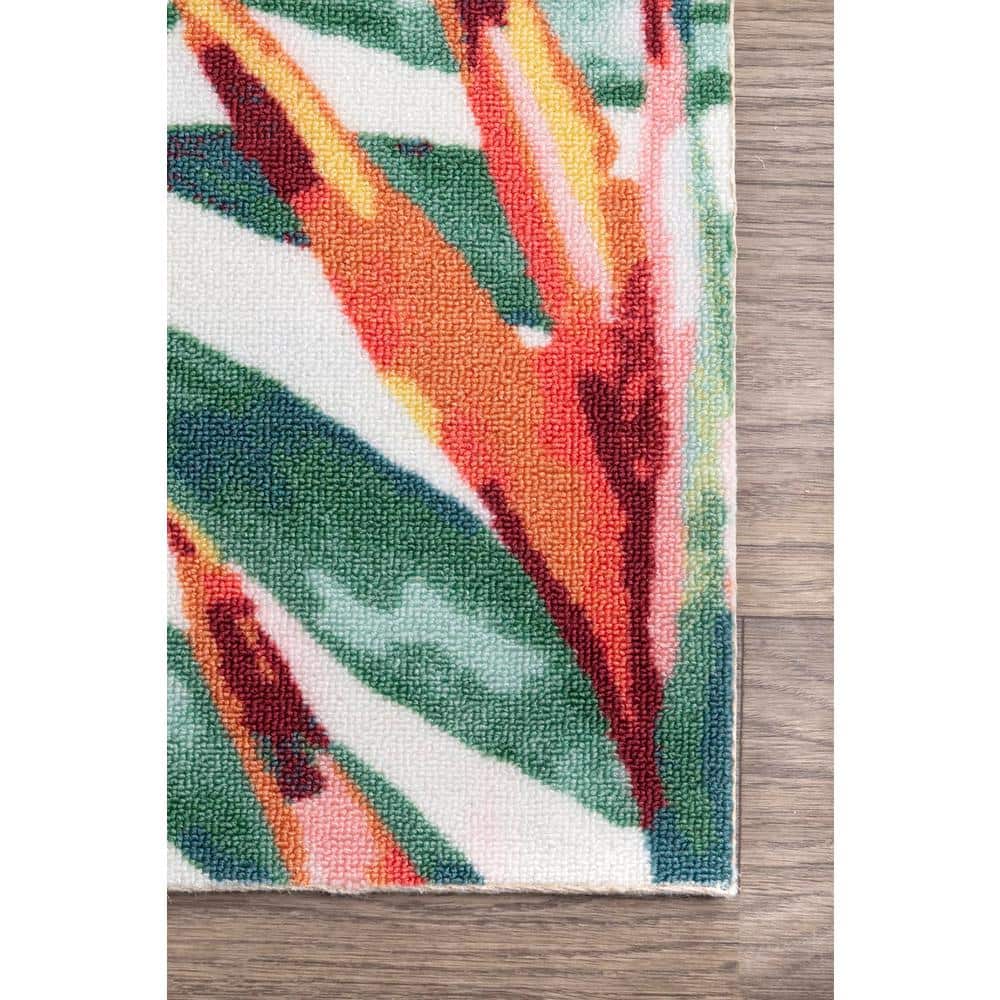 Stephanie Red Floral Synthetic Rectangular 8' x 10' Area Rug