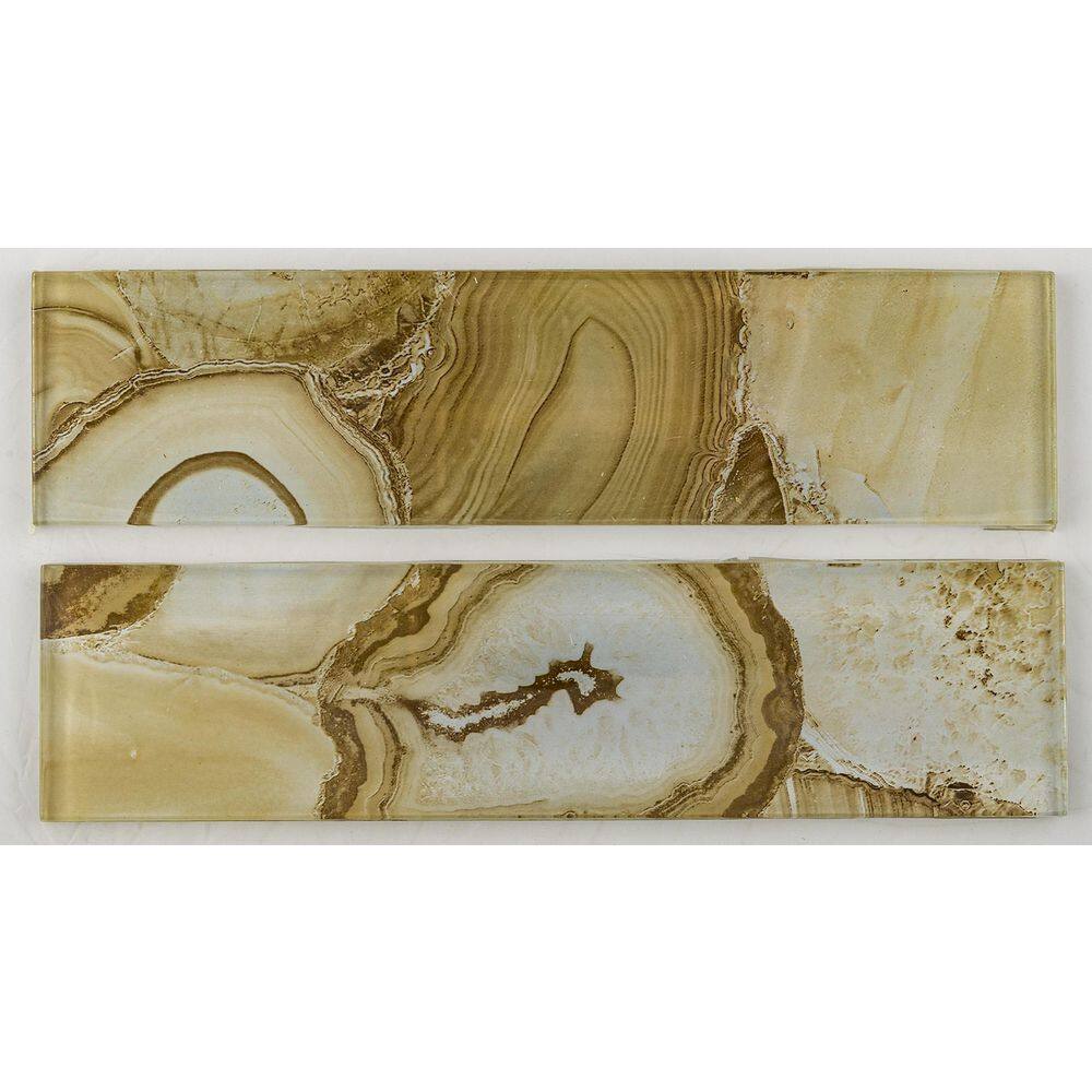 Myst 3" x 12" Glossy Glass Marble Look Subway Tile