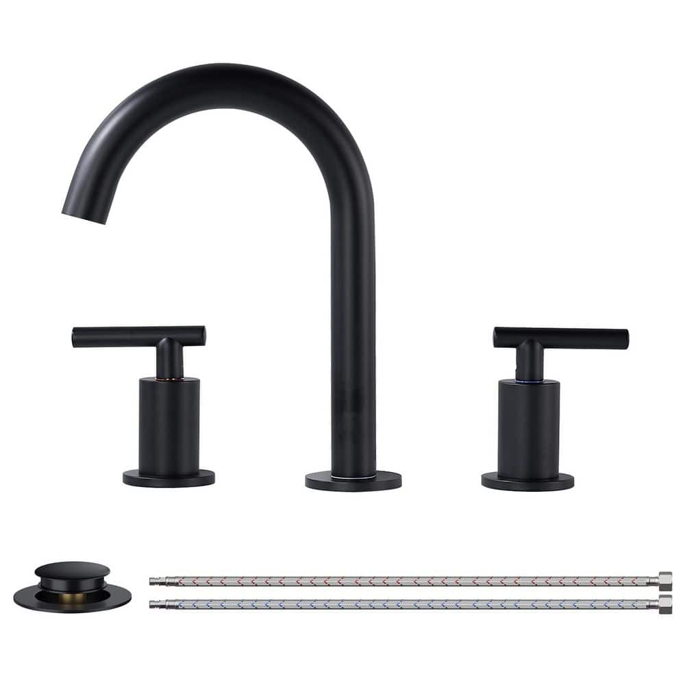 FORIOUS PRO 8 in. Widespread 2 Handle Bathroom Faucet with Pop-Up