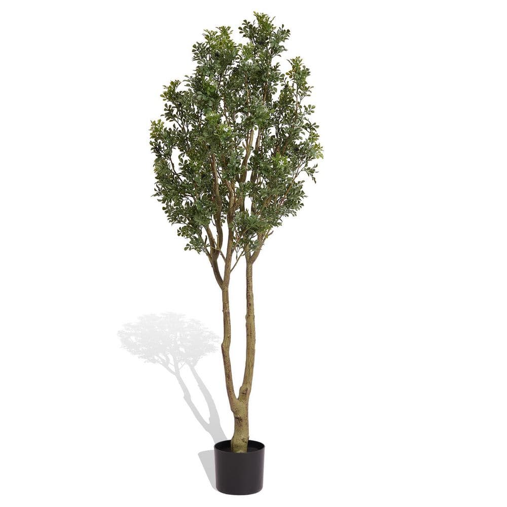5.3 ft. Artificial Olive Tree in Pot, Fake Olive Trees Potted Topiary Tree 