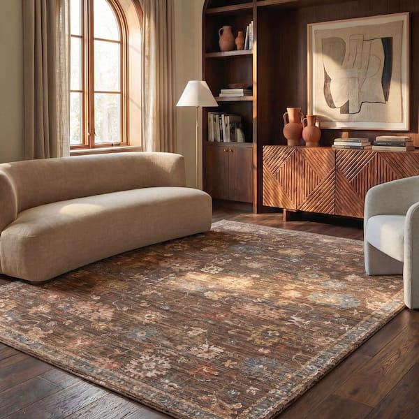 Sarafina 8 ft. x 10 ft. Brown/Blue Persian Area Rug