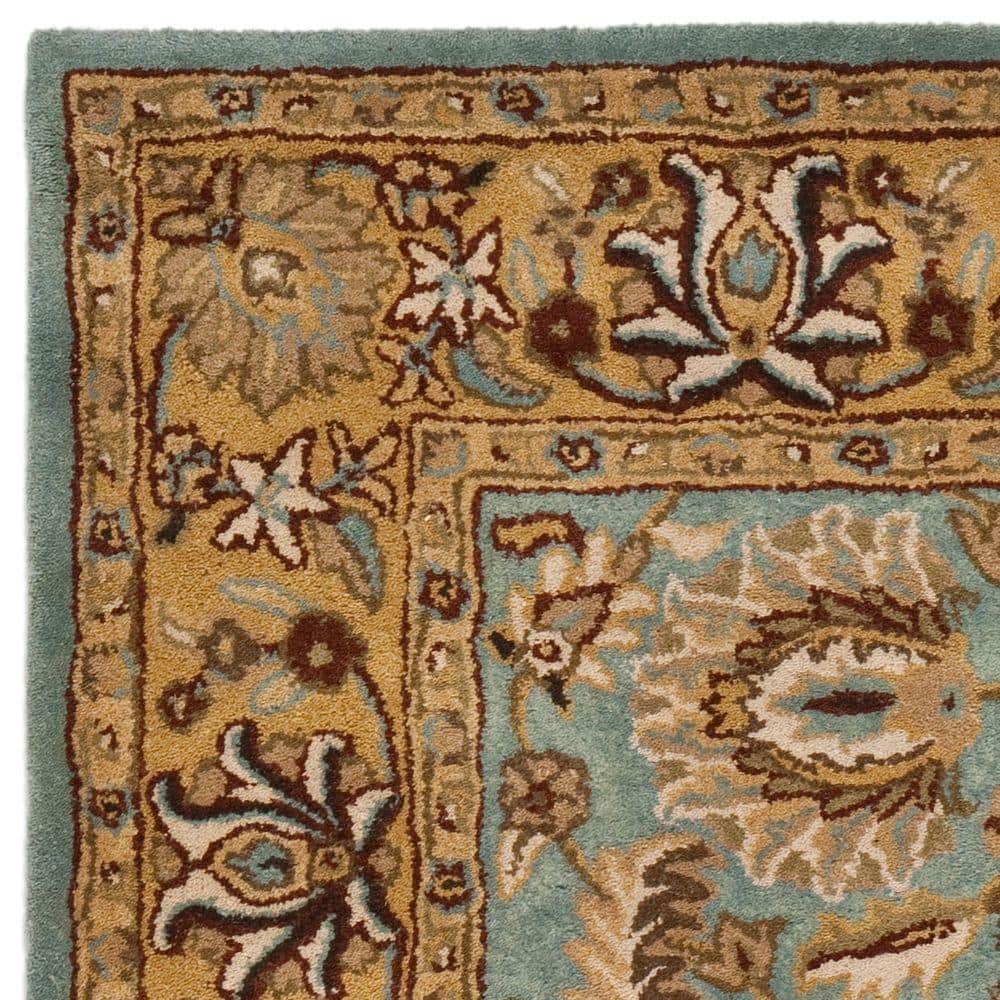 Blue and Gold 9' x 12' Hand-Tufted Wool Area Rug