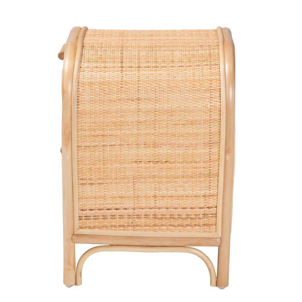 Adrika Natural Rattan 2-Drawer Bohemian Nightstand