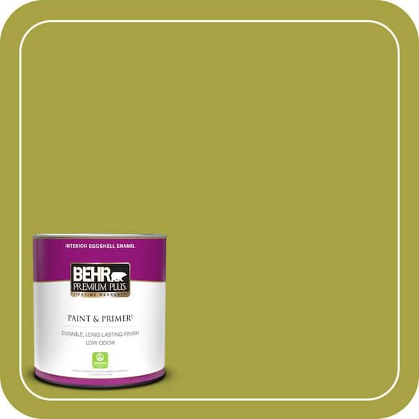 BEHR PREMIUM PLUS 1 qt. #400B-7 Lemon Grass Eggshell Enamel Low Odor Interior Paint & Primer