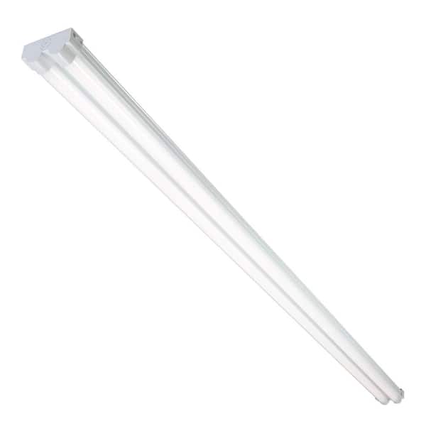 1-Pack 8 ft. Integrated LED White Strip Light Fixture 4000K Bright White 9000 Lumen 120V Workshop Basement Utility Light