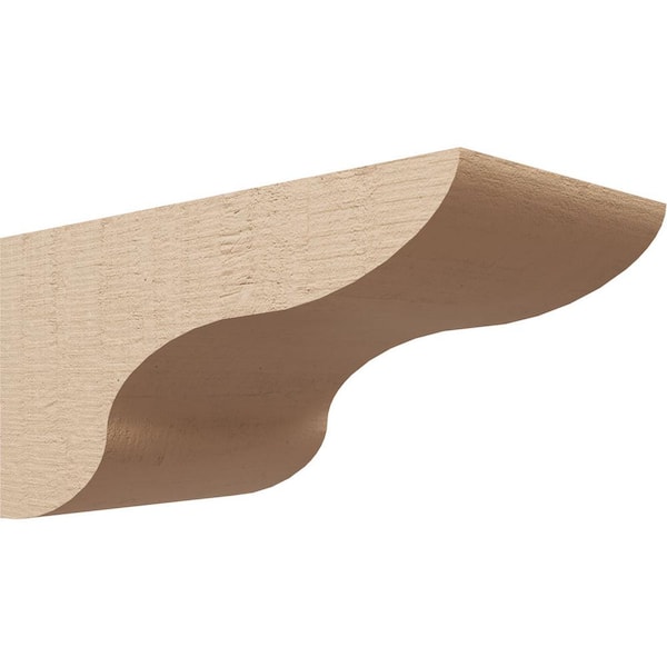Ekena Millwork 7 in. x 7 in. x 14 in. Wide Carmel Rough Cedar Woodgrain TimberThane Corbel, Primed Tan