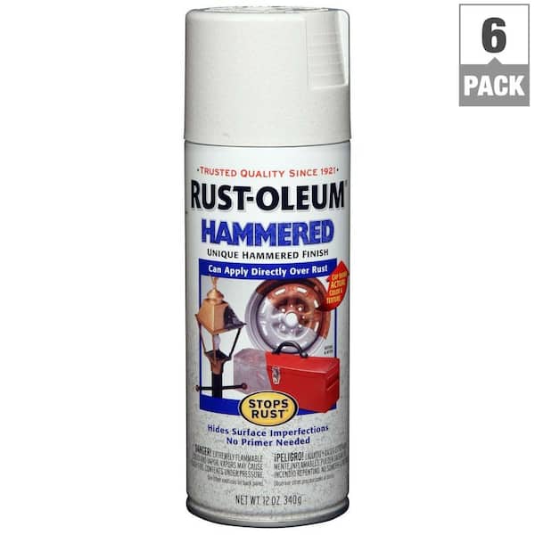Rust-Oleum Stops Rust 12 oz. Hammered White Protective Spray Paint (6-pack)