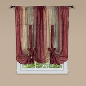 Ombre 50 in. W x 63 in. L Polyester Light Filtering Window Panel in Burgundy