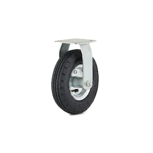 8 in. (203 mm) Black Fixed Plate Caster with 220 lb. Load Rating
