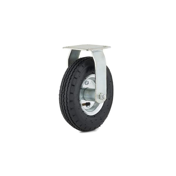 Richelieu Hardware 8 in. (203 mm) Black Fixed Plate Caster with 220 lb. Load Rating