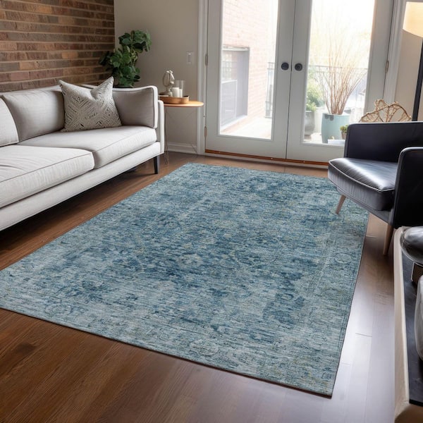 Chantille Machine Washable Indoor/Outdoor Abstract ACN1773 Blue 5 ft. x 7 ft. 6 in. Area Rug