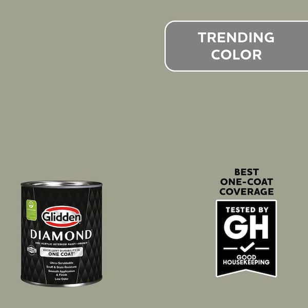 Glidden Diamond 1 qt. PPG1028-4 Smoky Slate Semi-Gloss Interior Paint with Primer