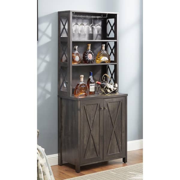 Home Bar Furniture CKEASEAN Farmhouse Buffet Cabinet With