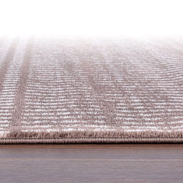 5 ft. x 7 ft. Brown Contemporary Minimalistic Stripe Lines Area Rug
