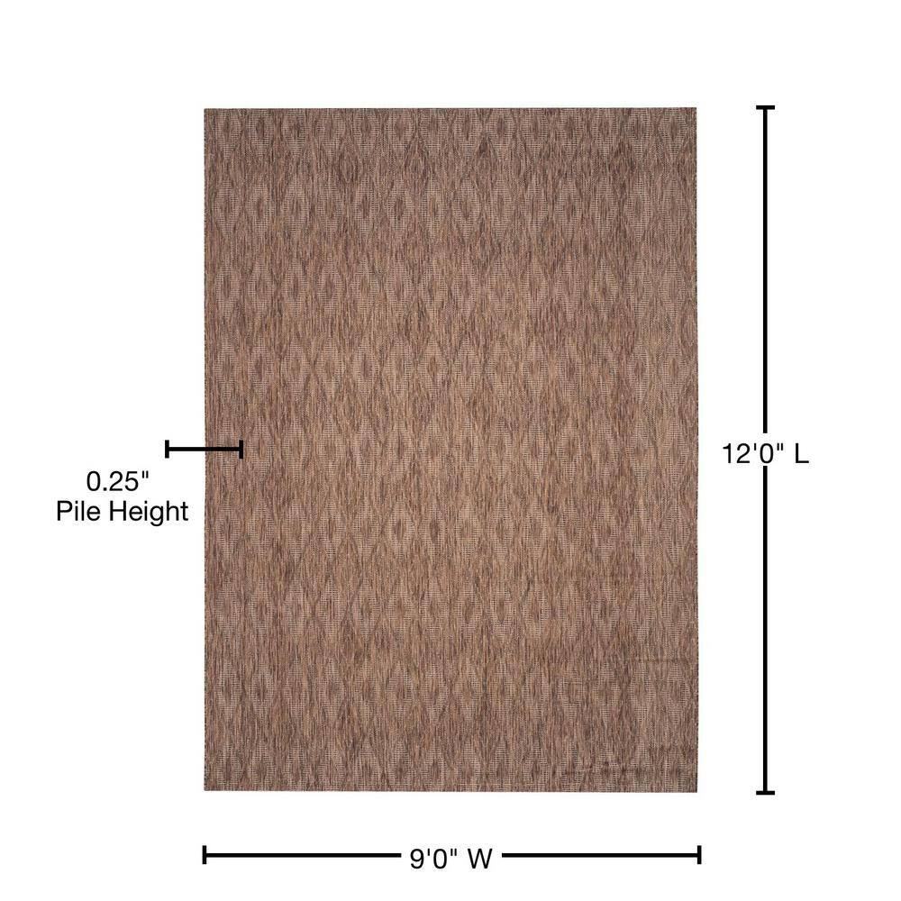 Gray Geometric Synthetic 9' x 12' Reversible Area Rug