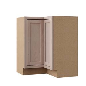 Hampton Unfinished Beech Recessed Panel Assembled Lazy Susan Corner Base Kitchen Cabinet (28.5 in x 34.5 in x 16.5 in)