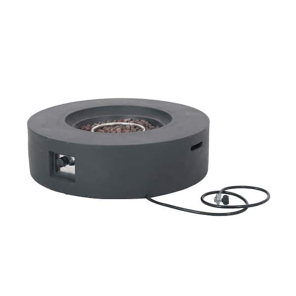 Mayfair Dark Gray Circular Stone Outdoor Patio Fire Pit (No Tank Holder)