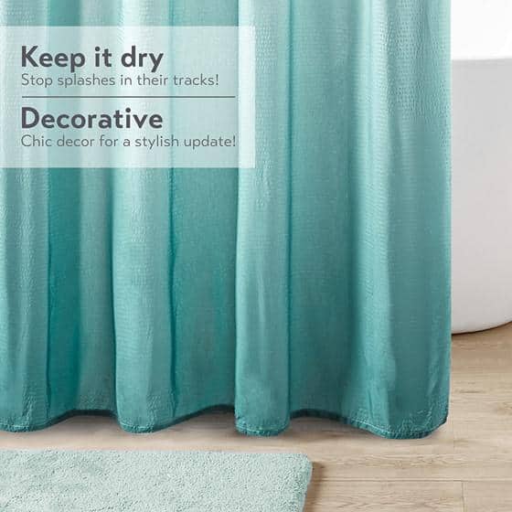 ✩attaincurtain✩ Seersucker 72 in. W x 72 in. L Polyester Shower Curtain in