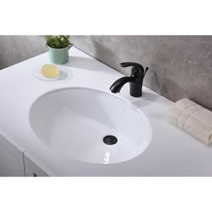 Lanmia Series 8 in. Ceramic Undermount Bathroom Sink Basin in White
