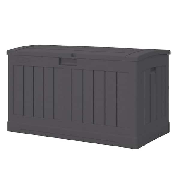 Unbranded 50 Gal. Medium Grey Resin Deck Box with Arched Lid