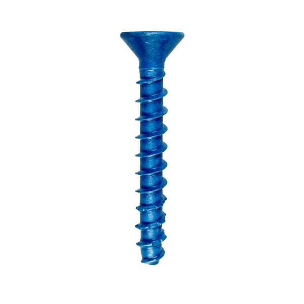 Simpson Strong-Tie Titen 1/4 in. x 1-3/4 in. Phillips Flat-Head Concrete and Masonry Screw, Blue (25-Pack)