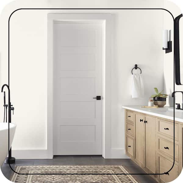 BEHR PREMIUM PLUS 1 gal. #75 Polar Bear Semi-Gloss Enamel
