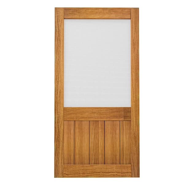 ARK DESIGN 36 in. x 80 in. Single Universal Paneled Finished Fir Wood and Gauze Mesh Hinged Screen Door