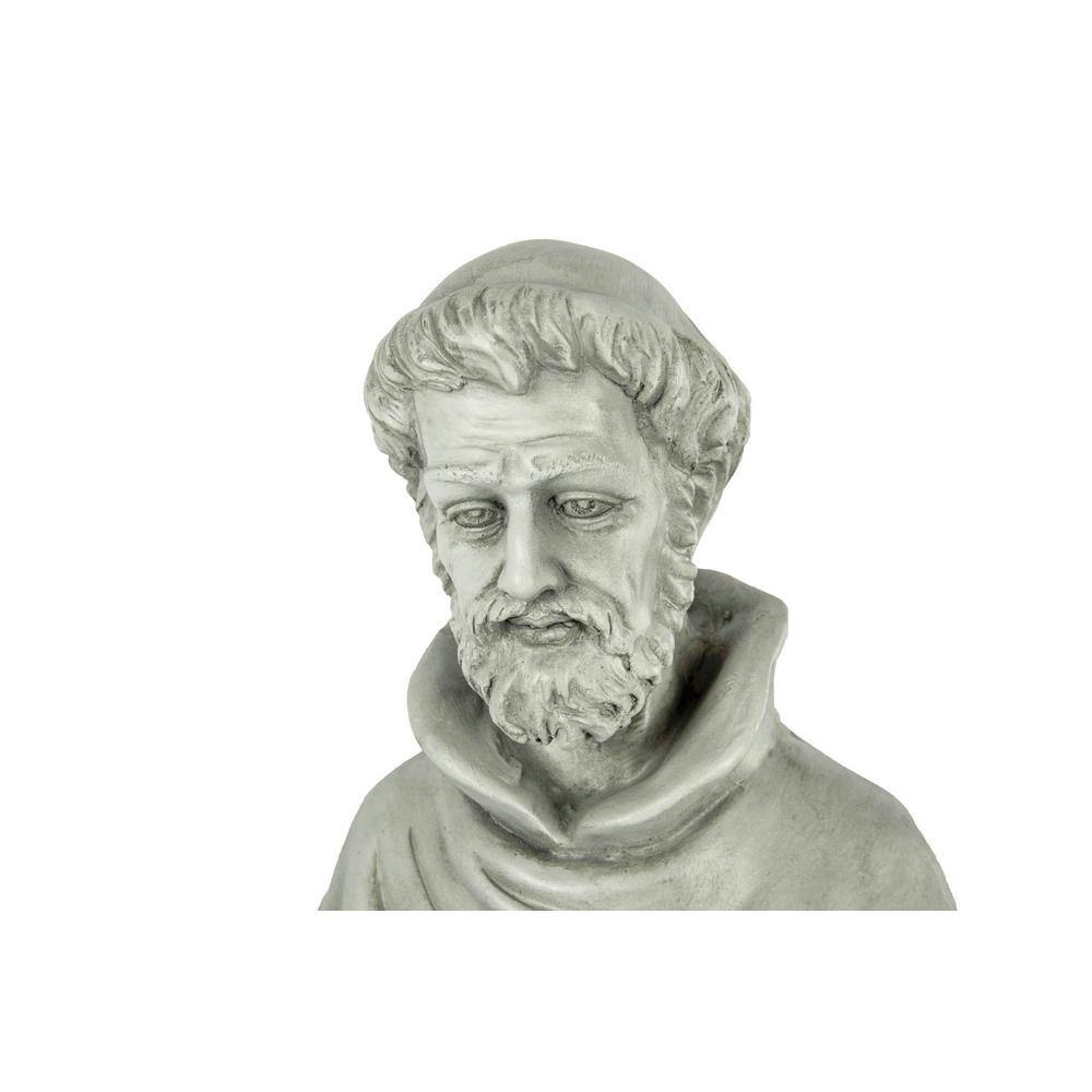 31" Gray Magnesium Oxide Saint Francis Garden Statue