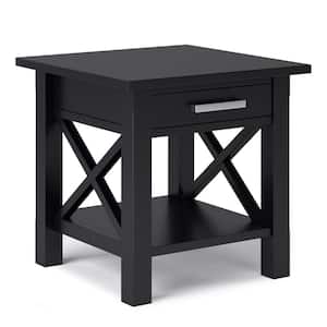 Kitchener Solid Wood 21 in. Wide Square Contemporary End Table in Black