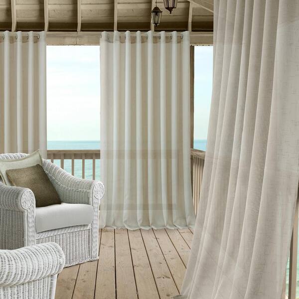 Elrene Carmen Extra Wide Indoor Outdoor Sheer Window Curtain Natural, Can You Steam Clean Sheer Curtains